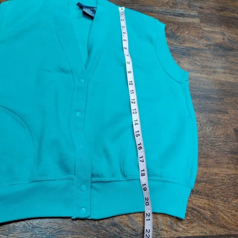 Palmettos 80's Button-Front Relaxed Cozy Vest Jacket Blue Women's Size Medium - Picture 8 of 9